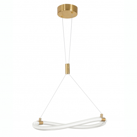 Lustre - Lustra moderna Contorsion 40 cm aurie, forma asimetrica tub LED flexibil, 9082094 - Novaluce
