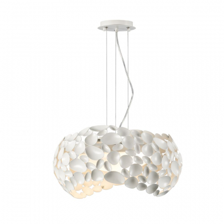 Lustre - Lustra moderna crom/alb/aur roz Daria, Ø 47 cm, metal, inaltime reglabila, 266290 - Schuller