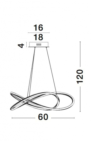 Lustra moderna crom forma bucla Lempi 60 cm, iluminare LED, 8101141 - Novaluce [3]
