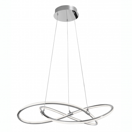 Lustre - Lustra moderna crom forma bucla Lempi 60 cm, iluminare LED, 8101141 - Novaluce