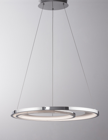 Lustra moderna crom Melin Ø62 cm LED dimabil, forma rotunda doua cercuri, 9180302 - Novaluce [2]