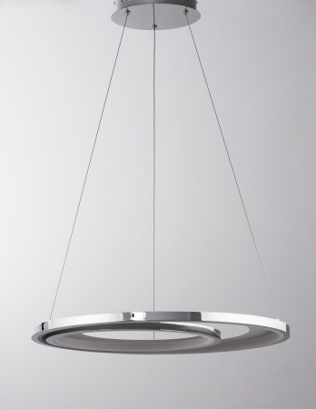 Lustra moderna crom Melin Ø62 cm LED dimabil, forma rotunda doua cercuri, 9180302 - Novaluce [1]