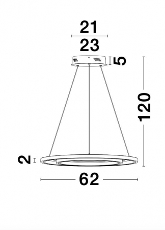Lustra moderna crom Melin Ø62 cm LED dimabil, forma rotunda doua cercuri, 9180302 - Novaluce [9]