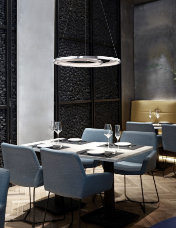 Lustra moderna crom Melin Ø62 cm LED dimabil, forma rotunda doua cercuri, 9180302 - Novaluce [8]
