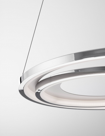 Lustra moderna crom Melin Ø62 cm LED dimabil, forma rotunda doua cercuri, 9180302 - Novaluce [4]