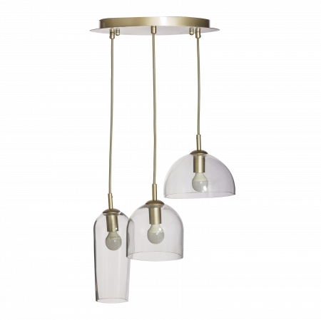 Lustra moderna cu 3 pendule Arete, sticla transparenta - sampanie/sticla fumurie - negru, AZ 3336 - Azzardo [1]