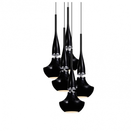 Lustra moderna cu 5 pendule suspendate albe/negre Eglan 46x210, design modern, 5 becuri, AZ 0261 - Azzardo [4]