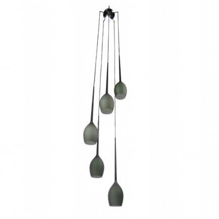 Lustra moderna cu 5 pendule suspendate Garnet 40 cm, diverse culori, detaliu metalic negru, AZ 1231 - Azzardo [11]