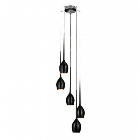 Lustra moderna cu 5 pendule suspendate Garnet 40 cm, diverse culori, detaliu metalic negru, AZ 1231 - Azzardo [8]
