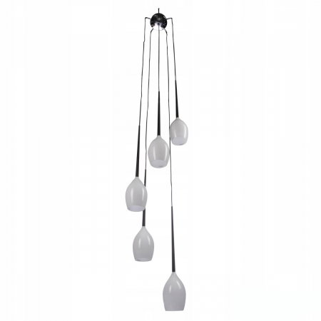 Lustre - Lustra moderna cu 5 pendule suspendate Garnet 40 cm, diverse culori, detaliu metalic negru, AZ 0311 - Azzardo