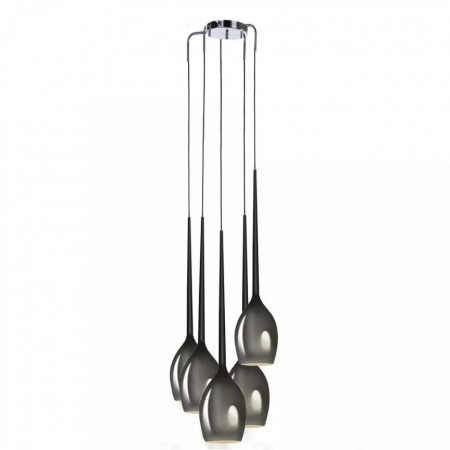 Lustra moderna cu 5 pendule suspendate Garnet 40 cm, diverse culori, detaliu metalic negru, AZ 1231 - Azzardo [14]