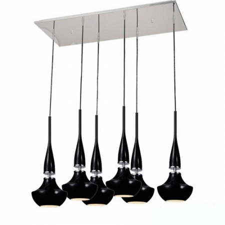 Lustra moderna cu 6 pendule suspendate albe/negre Eglan Line 85x39 cm, design modern, AZ 0262 - Azzardo [0]