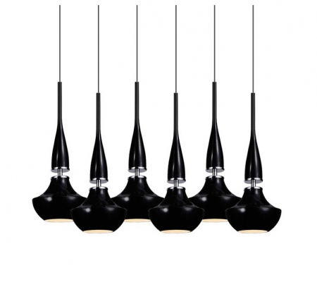 Lustra moderna cu 6 pendule suspendate albe/negre Eglan Line 85x39 cm, design modern, AZ 0262 - Azzardo [1]