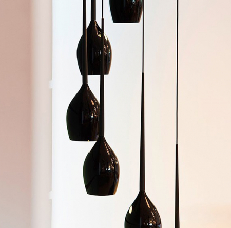 Lustra moderna cu 8 pendule suspendate Garnet, diverse culori, detaliu metalic negru, AZ 1223 - Azzardo [8]