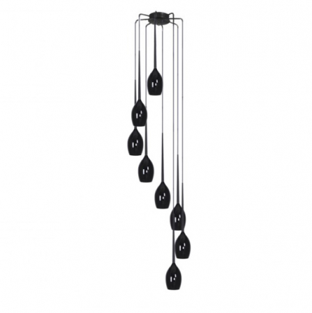 Lustra moderna cu 8 pendule suspendate Garnet, diverse culori, detaliu metalic negru, AZ 1223 - Azzardo [7]