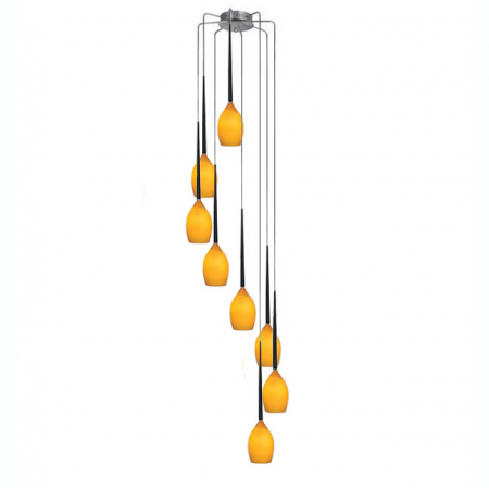 Lustra moderna cu 8 pendule suspendate Garnet, diverse culori, detaliu metalic negru, AZ 1223 - Azzardo [1]