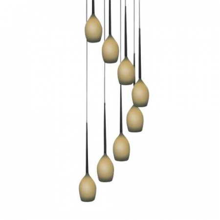 Lustra moderna cu 8 pendule suspendate Garnet, diverse culori, detaliu metalic negru, AZ 1223 - Azzardo [11]