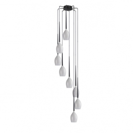 Lustre - Lustra moderna cu 8 pendule suspendate Garnet, diverse culori, detaliu metalic negru, AZ 0160 - Azzardo