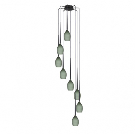 Lustra moderna cu 8 pendule suspendate Garnet, diverse culori, detaliu metalic negru, AZ 1223 - Azzardo [10]