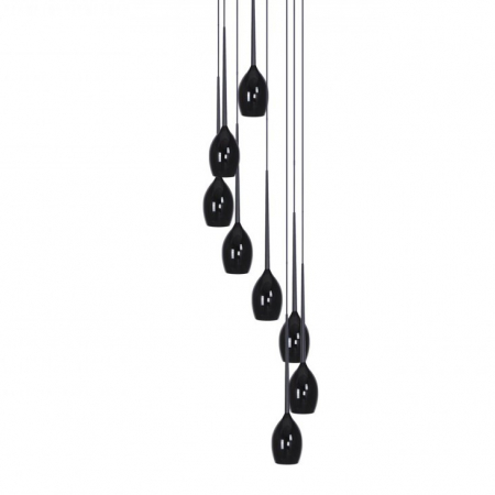 Lustra moderna cu 8 pendule suspendate Garnet, diverse culori, detaliu metalic negru, AZ 1223 - Azzardo [9]