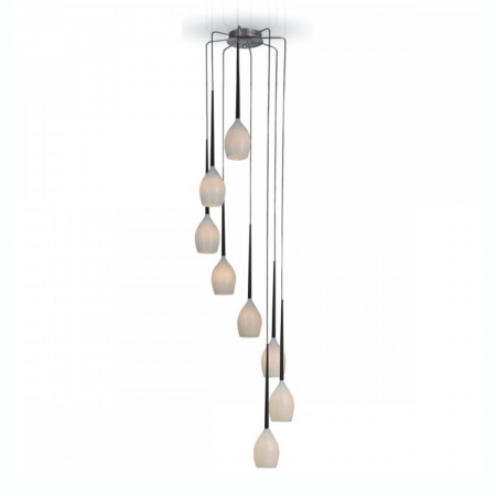 Lustra moderna cu 8 pendule suspendate Garnet, diverse culori, detaliu metalic negru, AZ 1223 - Azzardo [4]
