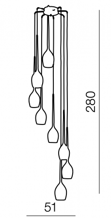 Lustra moderna cu 8 pendule suspendate Garnet, diverse culori, detaliu metalic negru, AZ 1223 - Azzardo [5]