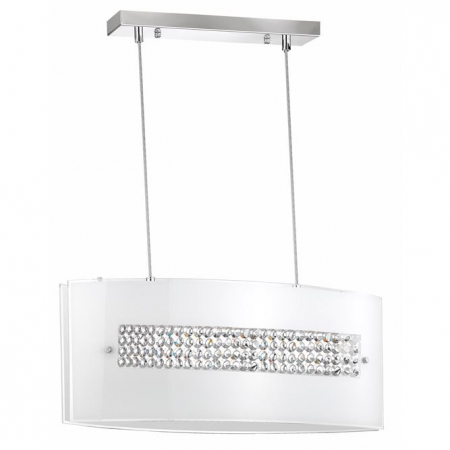 Lustre - Lustra moderna dreptunghiulara alba Malita din sticla cu cristale, 7310602 - Novaluce