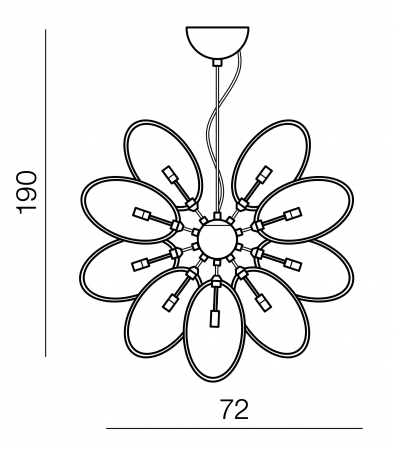 Lustra moderna extravaganta Ziba Flower 72 cm, sticla fumurie cromata, AZ 2155 - Azzardo [2]