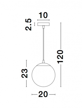Lustra moderna glob sticla fumurie Laila, Ø 20/30/40 cm, inaltime reglabila, 9080200 - Novaluce [3]