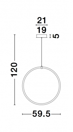 Lustra moderna inel LED dimabil Lavone Ø60 cm, stil minimalist, 9892163 - Novaluce [6]