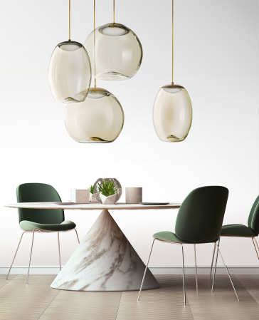 Lustra moderna LED Kori 40x40 cm rotunda, abajur sticla/metal, AZ 3341 - Azzardo [3]