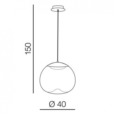Lustra moderna LED Kori 40x40 cm rotunda, abajur sticla/metal, AZ 3341 - Azzardo [4]