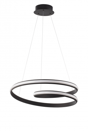 Lustra moderna LED alba/neagra Jorun 55 cm in forma de bucla, 9357042 - Novaluce [1]