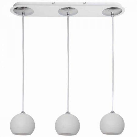 Lustra moderna liniara cu 3 pendule tip glob crom/alb/negru Branis 57 cm metal/sticla balistica, AZ 0638 - Azzardo [3]