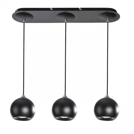 Lustra moderna liniara cu 3 pendule tip glob crom/alb/negru Branis 57 cm metal/sticla balistica, AZ 0638 - Azzardo [5]