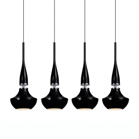 Lustra moderna liniara cu 4 pendule suspendate albe/negre Eglan Line 101 cm, design modern, 4 becuri, AZ 0885 - Azzardo [1]