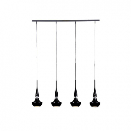 Lustra moderna liniara cu 4 pendule suspendate albe/negre Eglan Line 101 cm, design modern, 4 becuri, AZ 0885 - Azzardo [0]