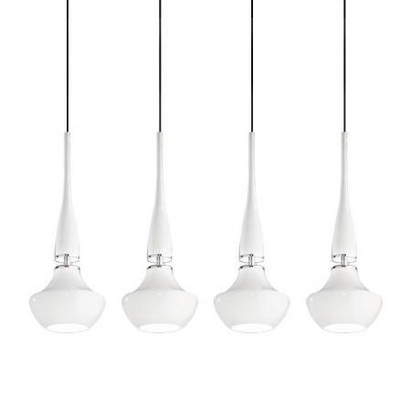 Lustra moderna liniara cu 4 pendule suspendate albe/negre Eglan Line 101 cm, design modern, 4 becuri, AZ 0885 - Azzardo [3]