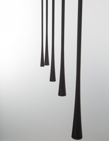 Lustra moderna liniara cu 5 pendule Govin 110 cm, iluminare LED, metal negru, 9504001 - Novaluce [2]