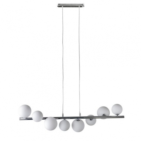 Lustra moderna liniara Maxi 82 cm, globuri albe/suport metal crom, 7 becuri, AZ 2102 - Azzardo [2]