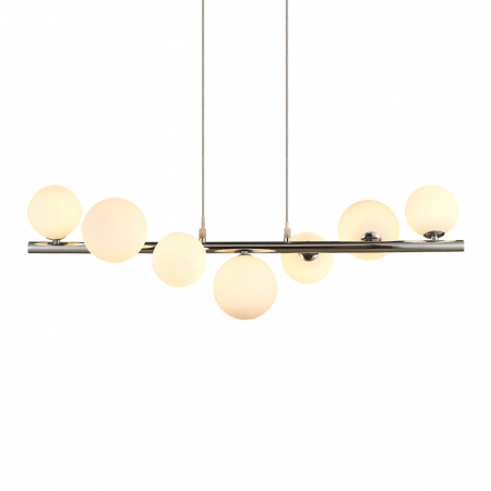 Lustra moderna liniara Maxi 82 cm, globuri albe/suport metal crom, 7 becuri, AZ 2102 - Azzardo [1]