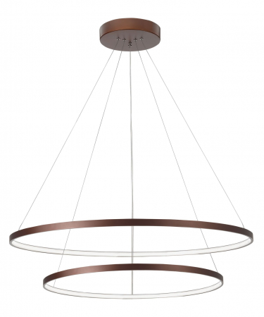 Lustra moderna maro Viken Ø80 cm cu iluminare LED dimabila, abajur tip cerc inaltime reglabila, 6265003 - Novaluce [1]