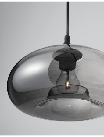 Lustra moderna pendul sticla crom Ivka Ø 28 cm, inaltime reglabila, 9726482 - Novaluce [1]