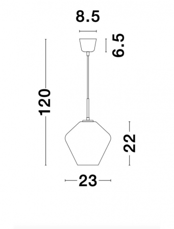 Lustra moderna pendul sticla crom Kale, Ø 23 cm, inaltime reglabila, 9724102 - Novaluce [5]