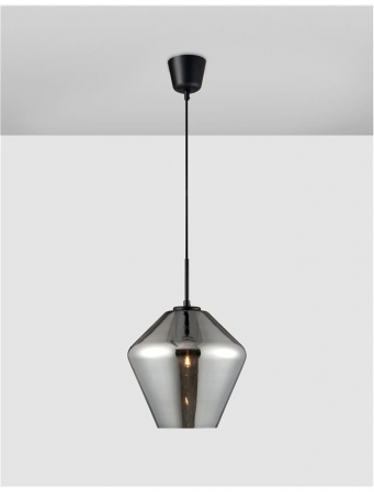 Lustra moderna pendul sticla crom Kale, Ø 23 cm, inaltime reglabila, 9724102 - Novaluce [2]