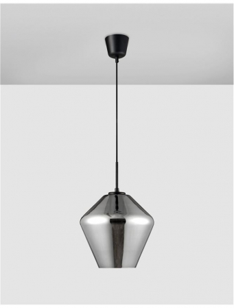 Lustra moderna pendul sticla crom Kale, Ø 23 cm, inaltime reglabila, 9724102 - Novaluce [4]
