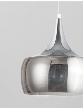 Lustra moderna pendul sticla fumurie Vera Ø 28 cm, inaltime reglabila, 9412134 - Novaluce [2]