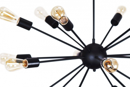 Lustra moderna retro tip pendul alba/neagra Star 90 cm, metal, 18 becuri, AZ 1658 - Azzardo [4]