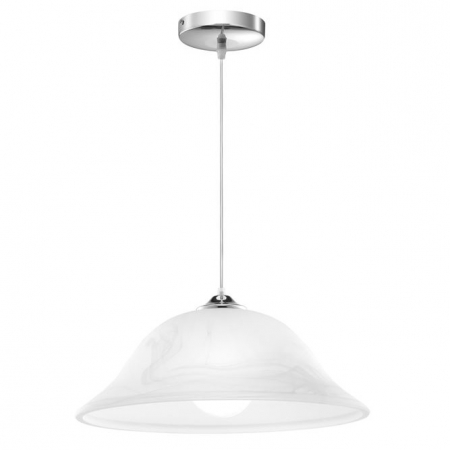 Lustra moderna rotunda alba Devra Ø 30/40 cm, abajur sticla, baza metal, 605805 - Novaluce [5]