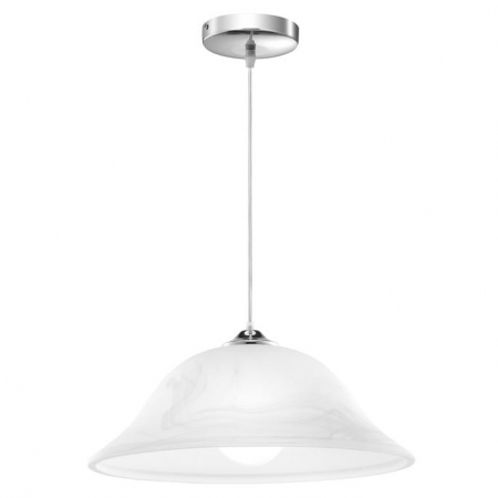 Lustre - Lustra moderna rotunda alba Devra Ø 30/40 cm, abajur sticla, baza metal, 605805 - Novaluce